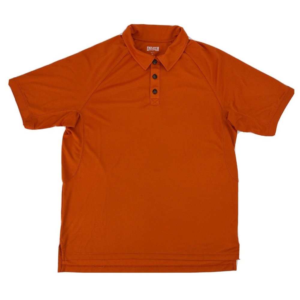 Men's Duluth Trading Co Trim Fit Short Sleeve‎ Polo Shirt Orange XL